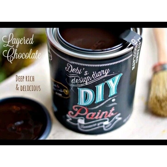 NEW Debi's Design Diary DIY Chalk Paint in Layered Chocolate Brown 32oz  Quart - Picture 1 of 4